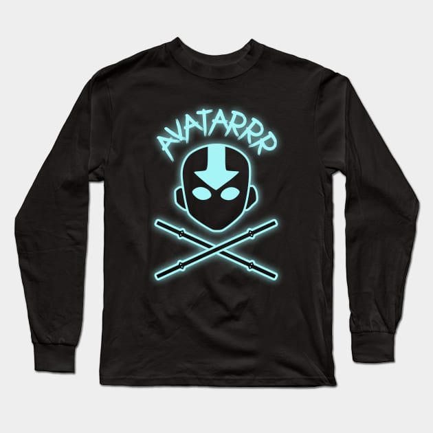 Avatar - Avatarrr - Airbender and Crossbones Long Sleeve T-Shirt by Barn Shirt USA